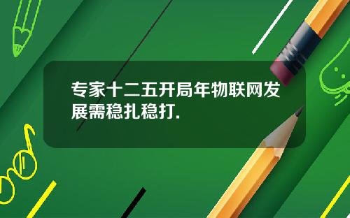 专家十二五开局年物联网发展需稳扎稳打.