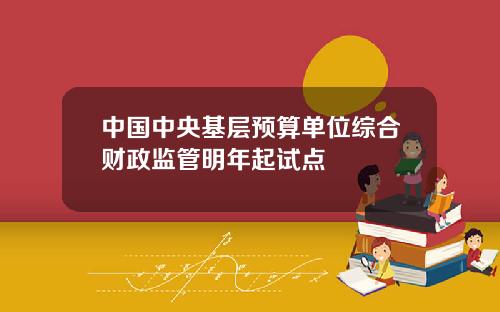 中国中央基层预算单位综合财政监管明年起试点