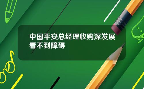 中国平安总经理收购深发展看不到障碍