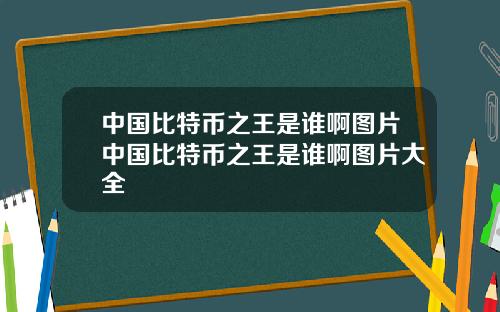 中国比特币之王是谁啊图片中国比特币之王是谁啊图片大全