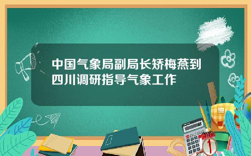 中国气象局副局长矫梅燕到四川调研指导气象工作