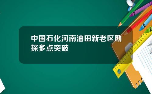 中国石化河南油田新老区勘探多点突破