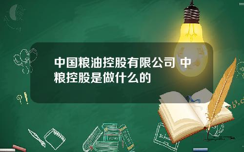 中国粮油控股有限公司 中粮控股是做什么的