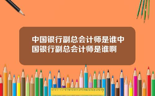 中国银行副总会计师是谁中国银行副总会计师是谁啊