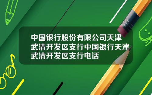 中国银行股份有限公司天津武清开发区支行中国银行天津武清开发区支行电话