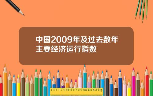 中国2009年及过去数年主要经济运行指数