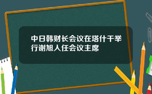 中日韩财长会议在塔什干举行谢旭人任会议主席