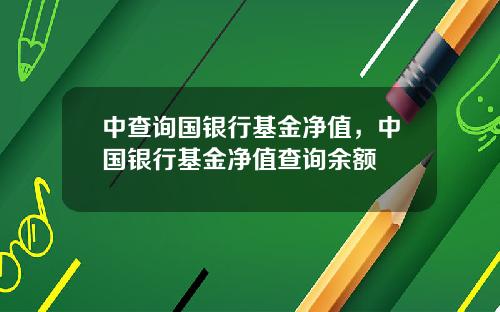 中查询国银行基金净值，中国银行基金净值查询余额