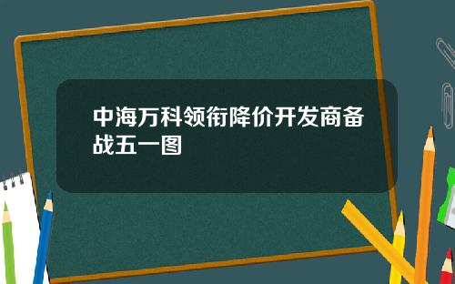 中海万科领衔降价开发商备战五一图