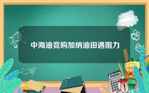 中海油竞购加纳油田遇阻力