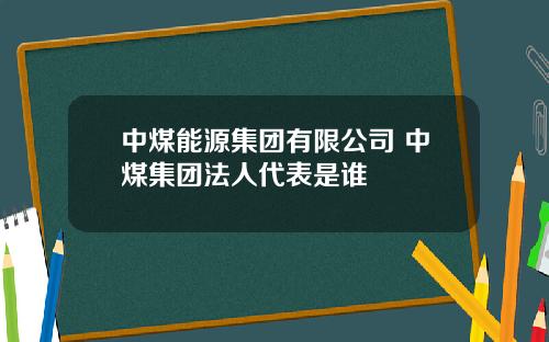 中煤能源集团有限公司 中煤集团法人代表是谁