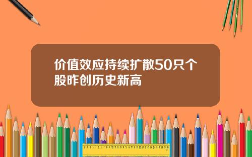 价值效应持续扩散50只个股昨创历史新高