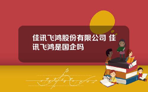 佳讯飞鸿股份有限公司 佳讯飞鸿是国企吗