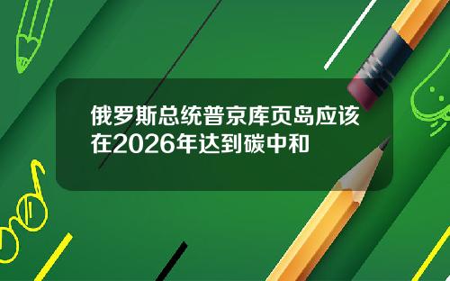 俄罗斯总统普京库页岛应该在2026年达到碳中和