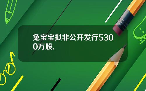 兔宝宝拟非公开发行5300万股.