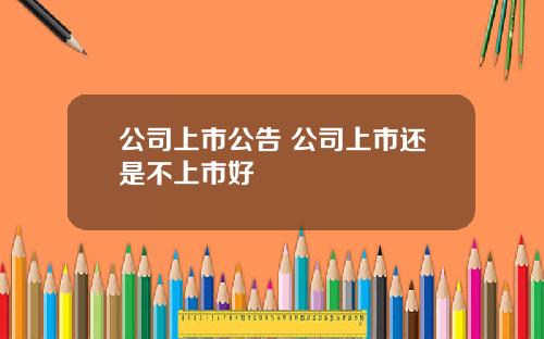 公司上市公告 公司上市还是不上市好