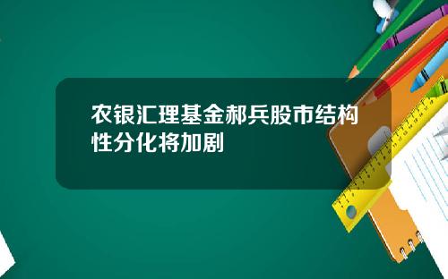 农银汇理基金郝兵股市结构性分化将加剧