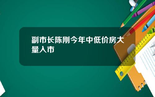 副市长陈刚今年中低价房大量入市