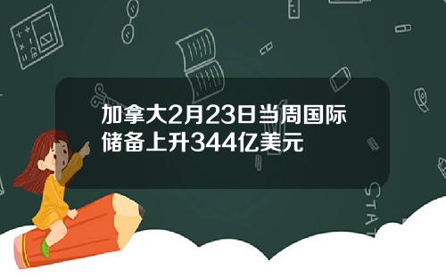 加拿大2月23日当周国际储备上升344亿美元