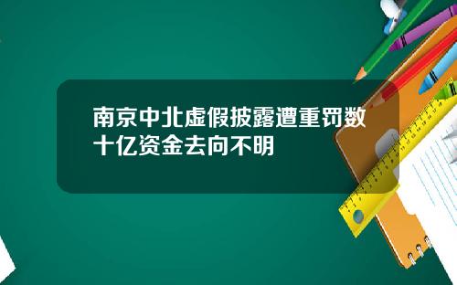 南京中北虚假披露遭重罚数十亿资金去向不明