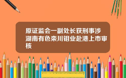 原证监会一副处长获刑事涉湖南有色栾川钼业赴港上市审核