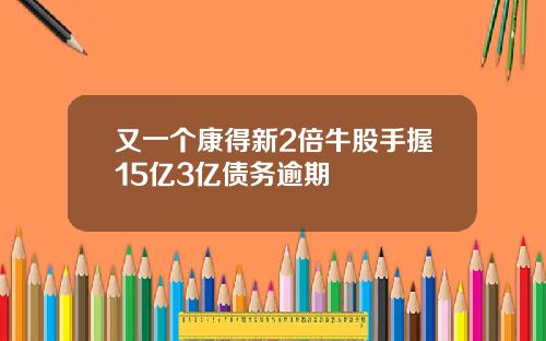 又一个康得新2倍牛股手握15亿3亿债务逾期