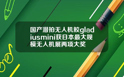 国产潜拍无人机鲛gladiusmini获日本最大规模无人机展两项大奖