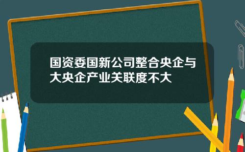 国资委国新公司整合央企与大央企产业关联度不大