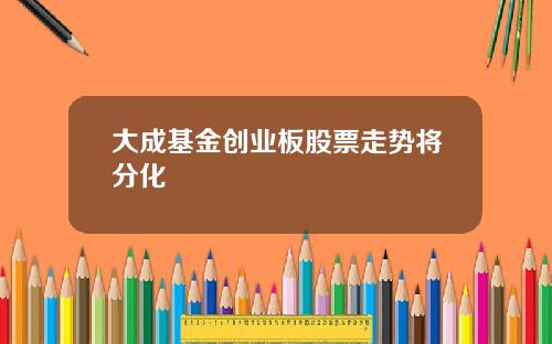 大成基金创业板股票走势将分化