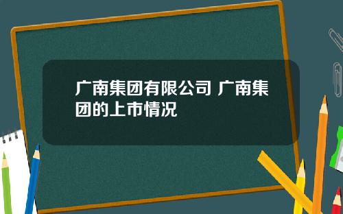 广南集团有限公司 广南集团的上市情况