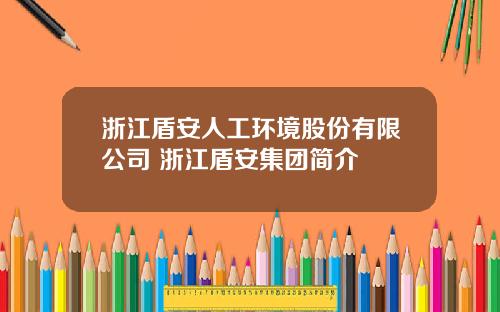 浙江盾安人工环境股份有限公司 浙江盾安集团简介