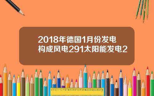 2018年德国1月份发电构成风电291太阳能发电2