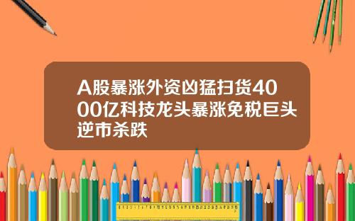 A股暴涨外资凶猛扫货4000亿科技龙头暴涨免税巨头逆市杀跌