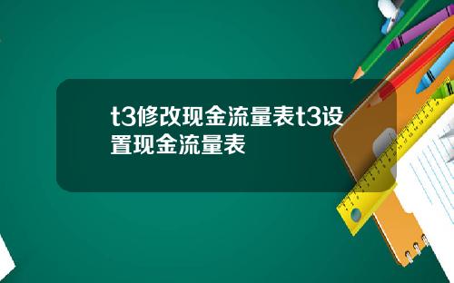 t3修改现金流量表t3设置现金流量表