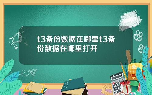 t3备份数据在哪里t3备份数据在哪里打开