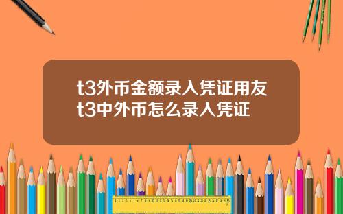 t3外币金额录入凭证用友t3中外币怎么录入凭证