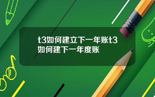 t3如何建立下一年账t3如何建下一年度账