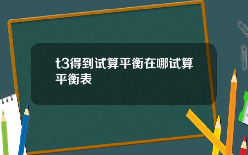 t3得到试算平衡在哪试算平衡表