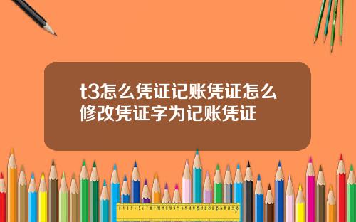 t3怎么凭证记账凭证怎么修改凭证字为记账凭证