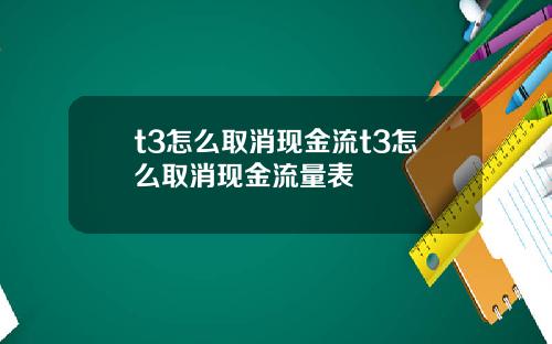 t3怎么取消现金流t3怎么取消现金流量表