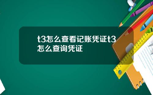 t3怎么查看记账凭证t3怎么查询凭证