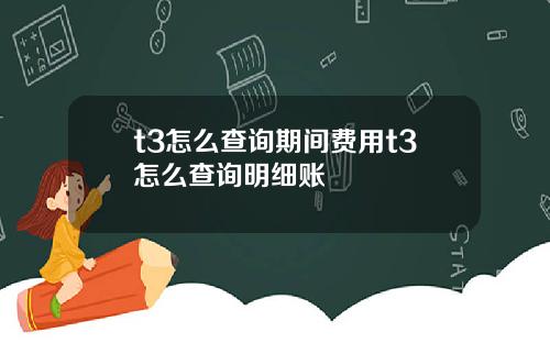 t3怎么查询期间费用t3怎么查询明细账