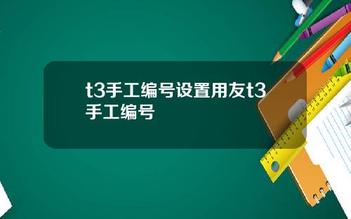 t3手工编号设置用友t3手工编号