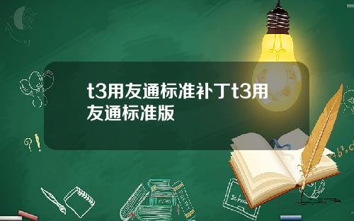 t3用友通标准补丁t3用友通标准版