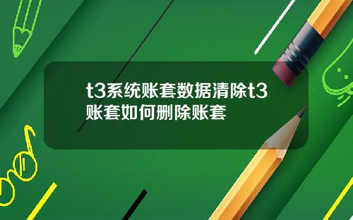 t3系统账套数据清除t3账套如何删除账套