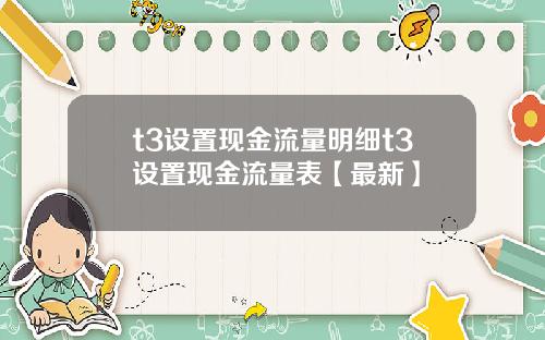 t3设置现金流量明细t3设置现金流量表【最新】