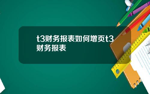 t3财务报表如何增页t3财务报表