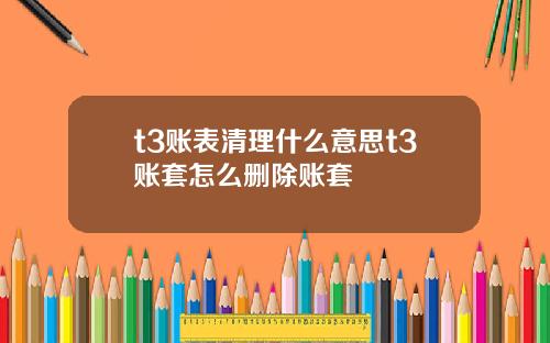 t3账表清理什么意思t3账套怎么删除账套