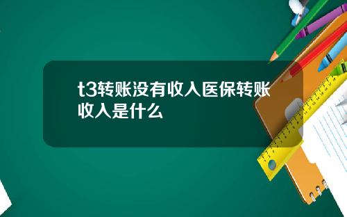 t3转账没有收入医保转账收入是什么