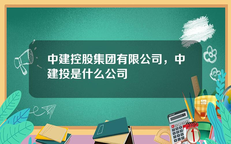 中建控股集团有限公司，中建投是什么公司